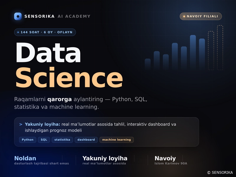 Data analitika kursiga yozilish
